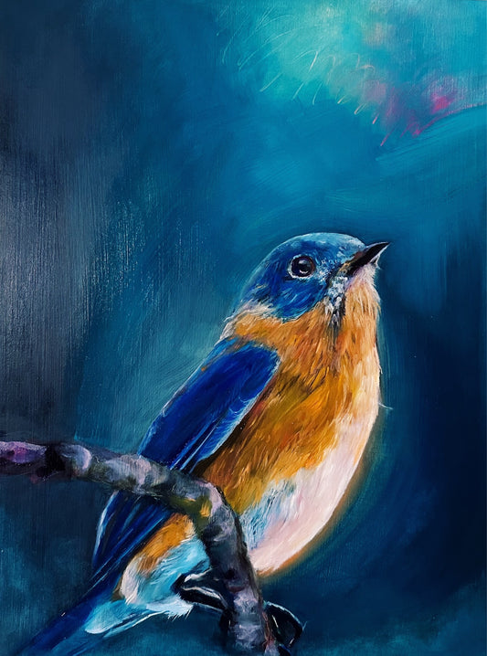 Happy Little Bluebird, 12x16